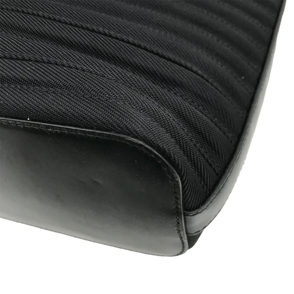 Gucci Bamboo Shoulder Bag Diagonal Black Canvas Enamel Detachable Strap - Picture 9 of 16